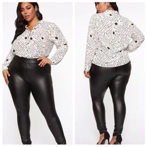 Fashion Nova Keep Your Eyes On Me Printed Shirt 2X